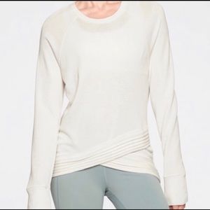Athleta Serenity Criss Cross White Sweater